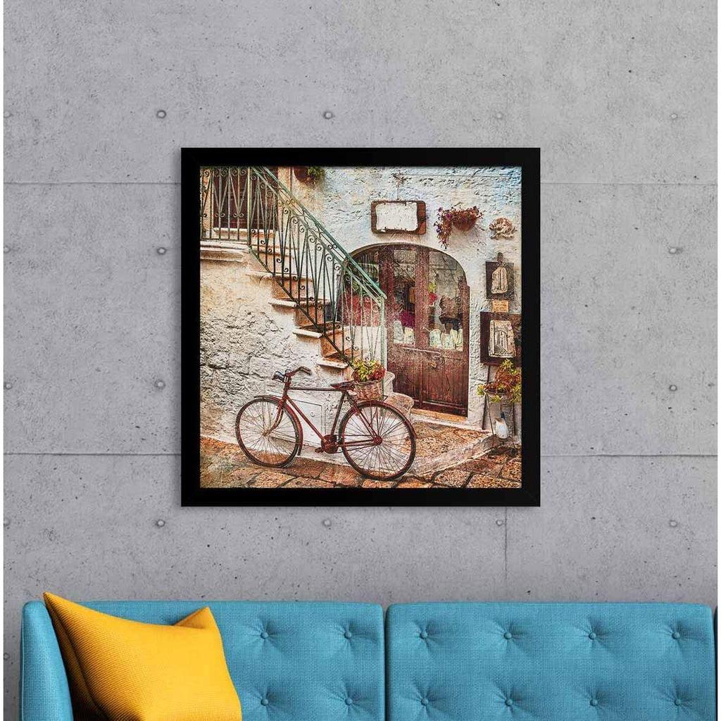 Винтажная циклическая картина, большая картина на холсте для спальни, гостиной, гостиной с рамой, многоцветная, квадратная, 2x2 фута, 24,0 x 24,0 дюйма, набор из 1 шт.