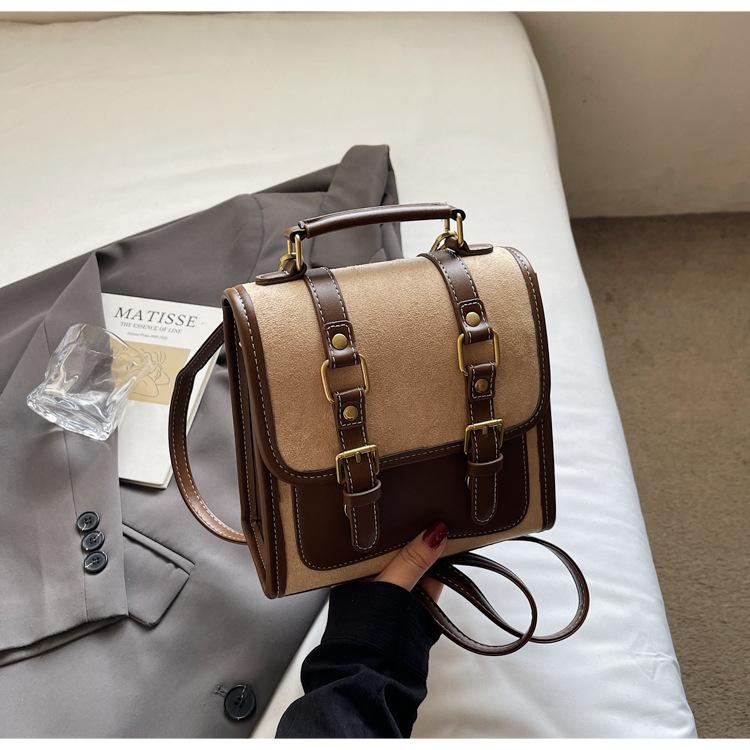 Новая осенне-зимняя замшевая сумка-рюкзак, женская сумка-мессенджер для путешествий в стиле Сен Мэн, легкая роскошь, нишевое ощущение, для通勤