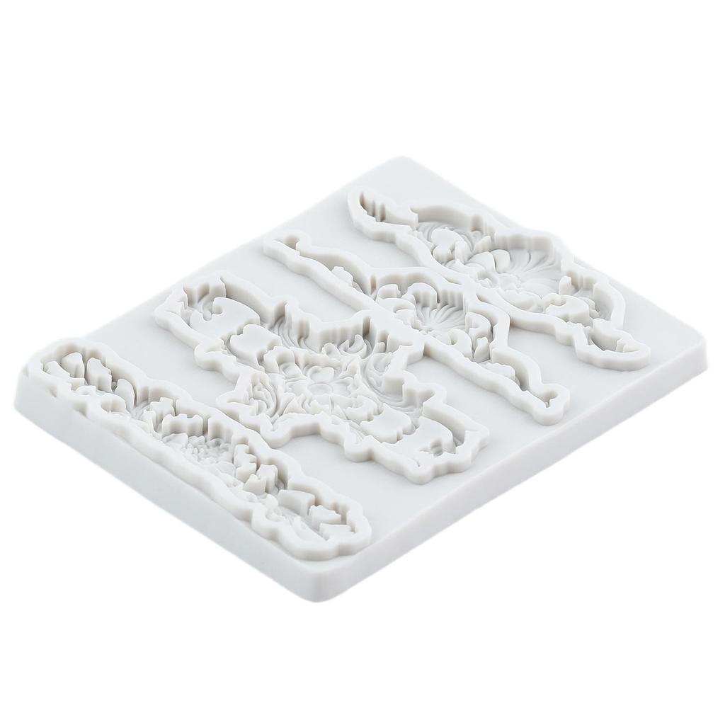 Силиконовые формы с барочным бордюром, рельефные формы для цветов, форма для мастики, инструменты для украшения торта, топпер для кексов, форма для конфет, шоколада, гампасты