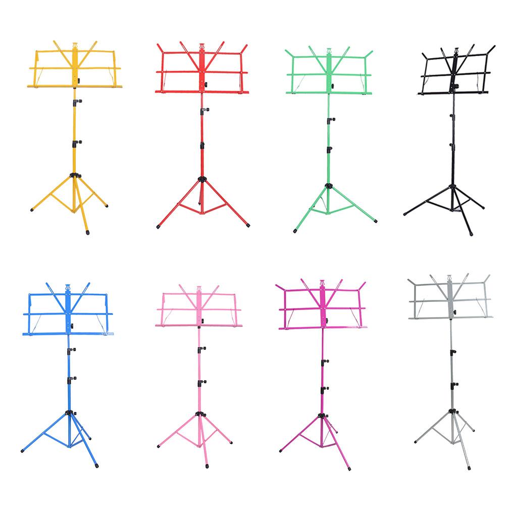 Высококачественная металлическая складная подставка для нот, держатель, тренога, складная, нескользящие резиновые ножки, регулируемая подставка для нот