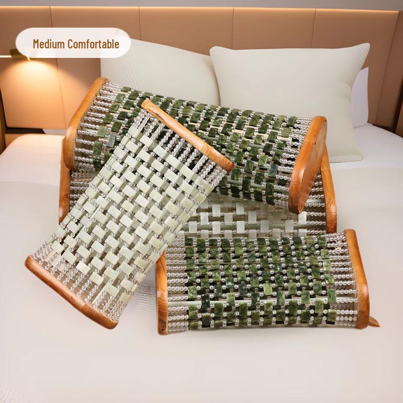 Xiuyan Jade Cooling Pillow - Natural Sweat-Resistant, Breathable, and Hollow Design for Cervical Support and Summer Comfort.