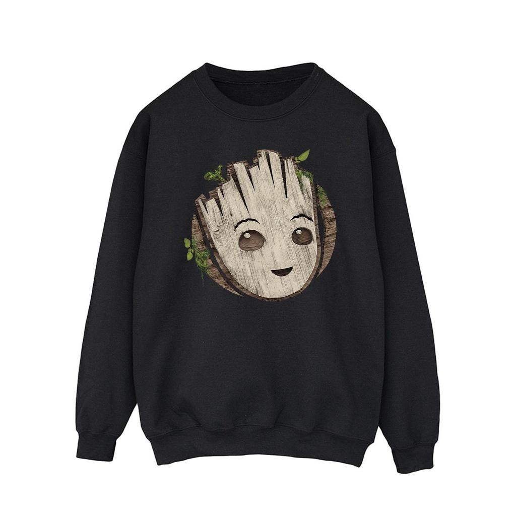 Marvel Mens I Am Groot Wooden Head Sweatshirt
