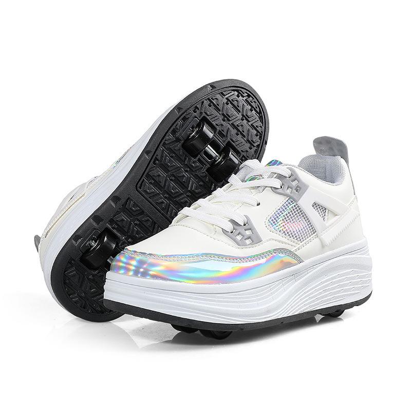 Взрослая обувь для бега, обувь для бега, обувь для студента, женская, взрослая, с колесами, кроссовки, обувь со скрытым роликом, двойные колеса, четыре колеса, съемная