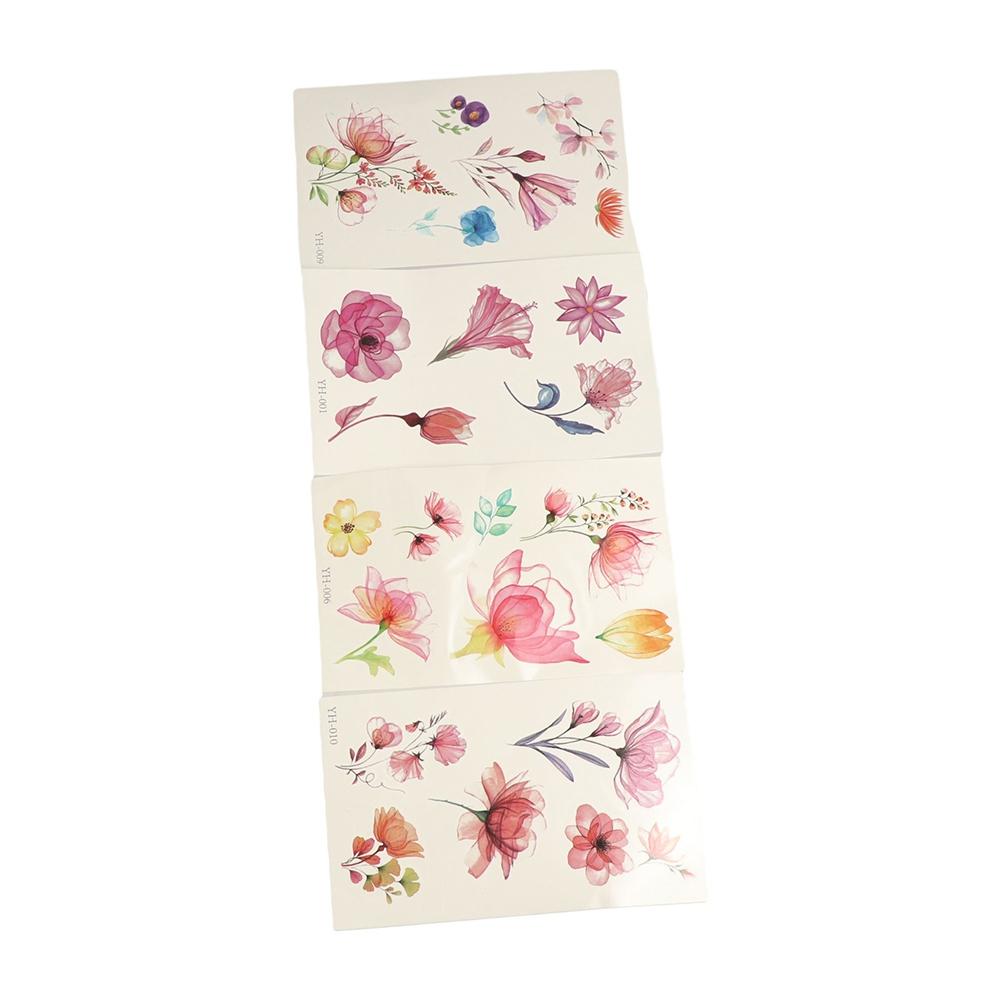 Disposable Watercolor Cherry Blossom Tattoo Sticker Waterproof Small Fresh Temporary Tattoo Sticker Anti Sweat Coloured Drawing