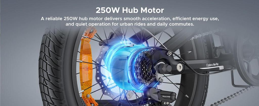 Электрический велосипед ENGWE поставляется с приложением, аккумулятором 48 В 13,5 Ач (запас хода до 135 км), и шины 20*3.0.L20 3.0 BOOST