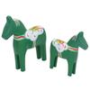 1 Pair Swedish Dala Horse Decor Wooden Traditional Painted Dalecarlian Horse Statue Figurine Home Ornament Handicraft