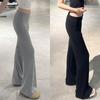 Gray Waist-turning Sports Flared Pants Children's Autumn New Small Yoga Lulu Flared Sweatpants