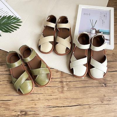 Сандалии Baotou женские, лето 2024, новые плоские пляжные римские туфли Fairy с юбкой, все подходящие туфли