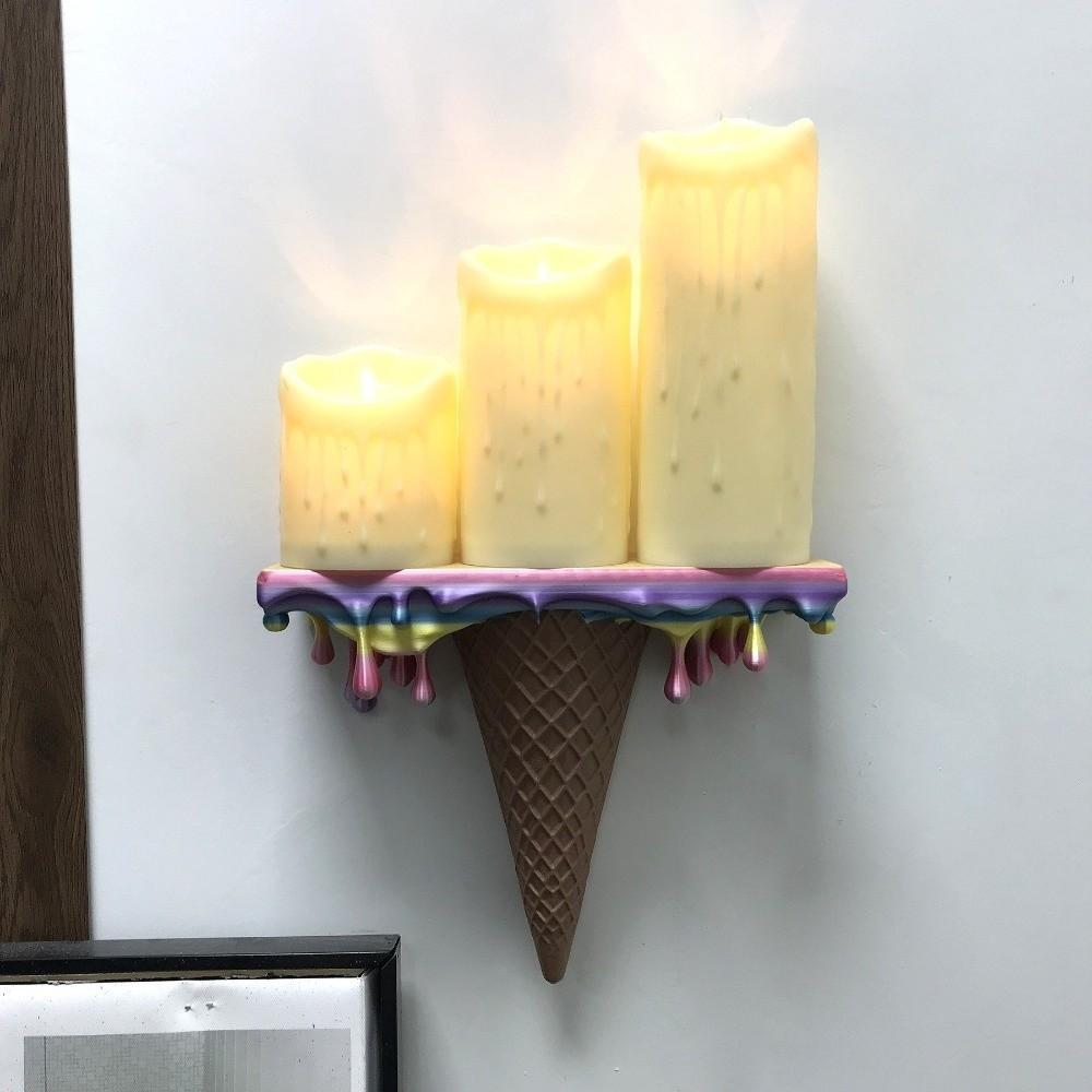 Wall-Mounted Drip Floating Shelf Plastic Waffle Cone Display Stand Wall Storage Rack Home Decor