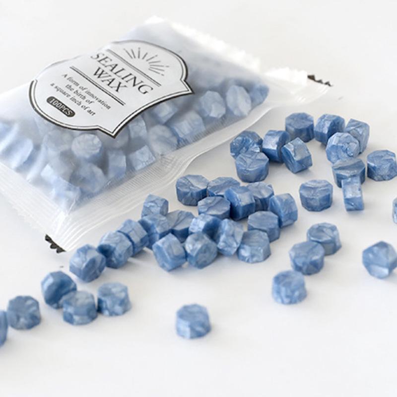 100Pcs/Bag Wax Particles Delicate Fire Lacquer Seal Color Random Colour Macaron Color Bagged Sealing Wax Octagonal Shape
