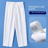 Летние брюки для мальчиков белого цвета для учеников начальной школы