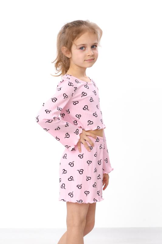 Girls Loungewear Set with Crop Top and Shorts, Summer 6497-097 HC