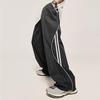 Unisex Pants Retro American Style Streetwear Thin Side Pockets Elastic Waist Wide Leg Solid Color Gym Traning Jogging Sweatpants Long Trousers