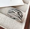 925 Silver Flower Lace Ring Korean Fashion Opening Inlaid CZ Adjustable Rings Valentine's Day Gift