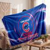 Chicago Cubs Flannel Blanket, Custom Name Text Personalized Soft Throw Blanket Home Decor Gift