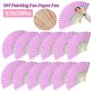 5/10/20 Pcs Bamboo Folding Fan Hand DIY Ancient Style Bamboo Blank Paper Folding Fan for Wedding Party and Home Decoration Pink