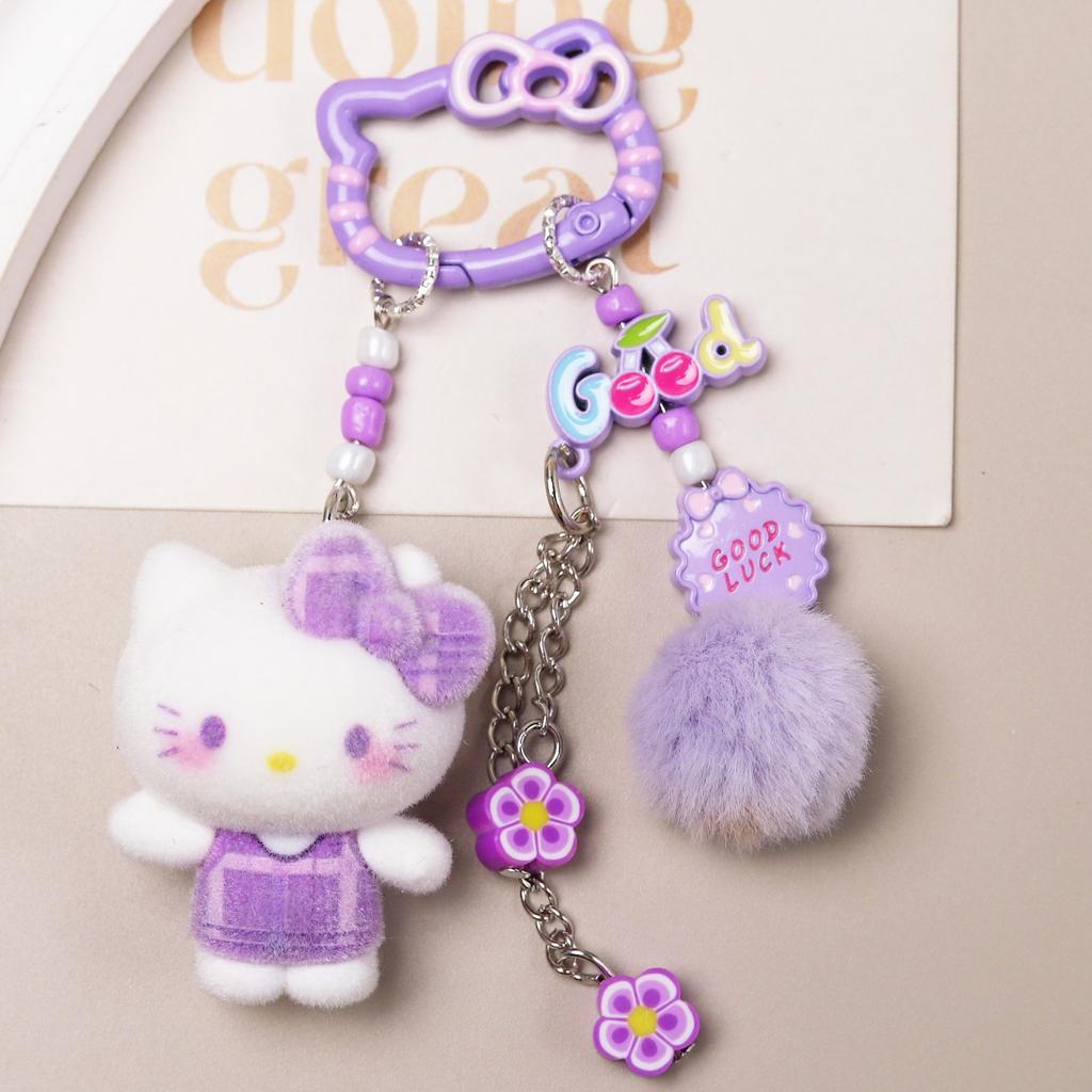 Hello Kitty Keychains for Bag Cartoon Sanrio Pendent Key Chains Anime Long Leg Kitty Keyring Phone Charm Kawaii Kids Gifts