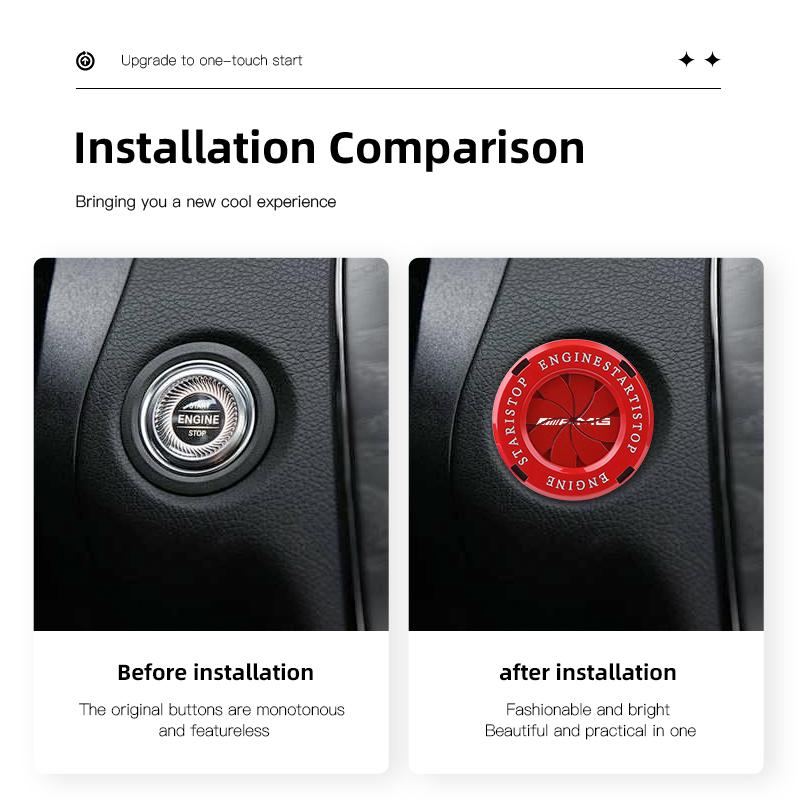 Car Ignition Button Decorative Ring Keyless Start Cover For Mercedes Benz AMG E S C A B Class GLE GLS CLS GLC CLA GLA GLK W205 FF76