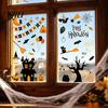 Bright Color Halloween Decals 4 Sheets Electrostatic Glass Stickers, Cartoon Pumpkins Castle Bats Window Friendly Art PVC Waterproof Static Clings for
