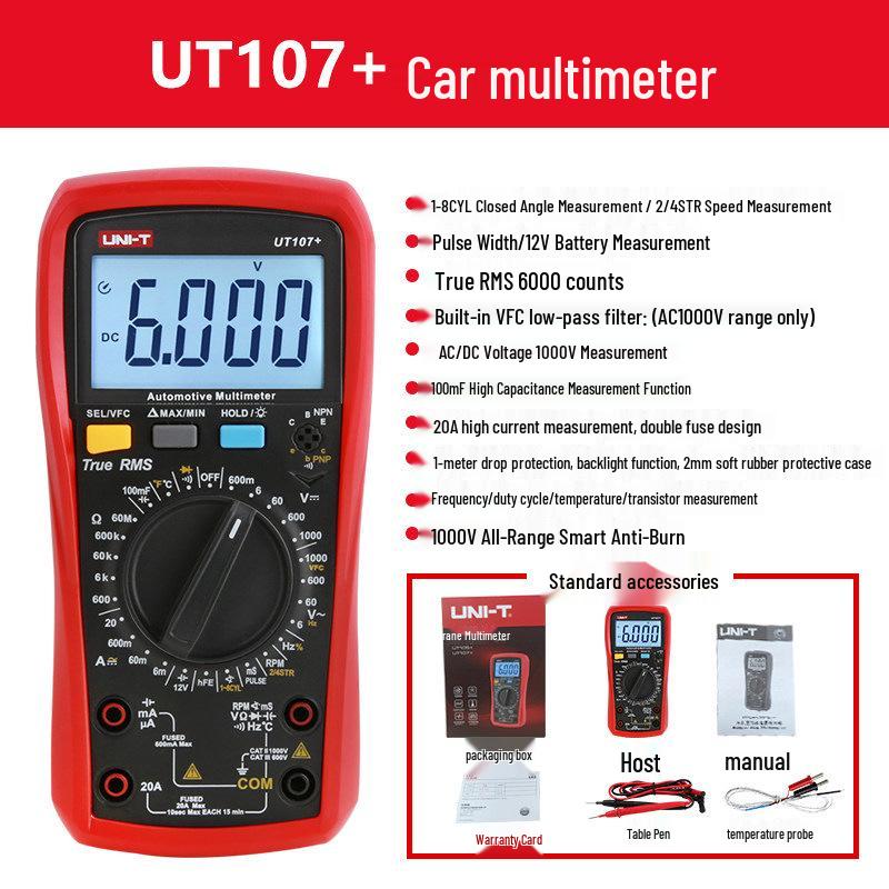 UNI-T UT105+ High Precision Digital Automotive Multimeter for Electrician and Auto Repair