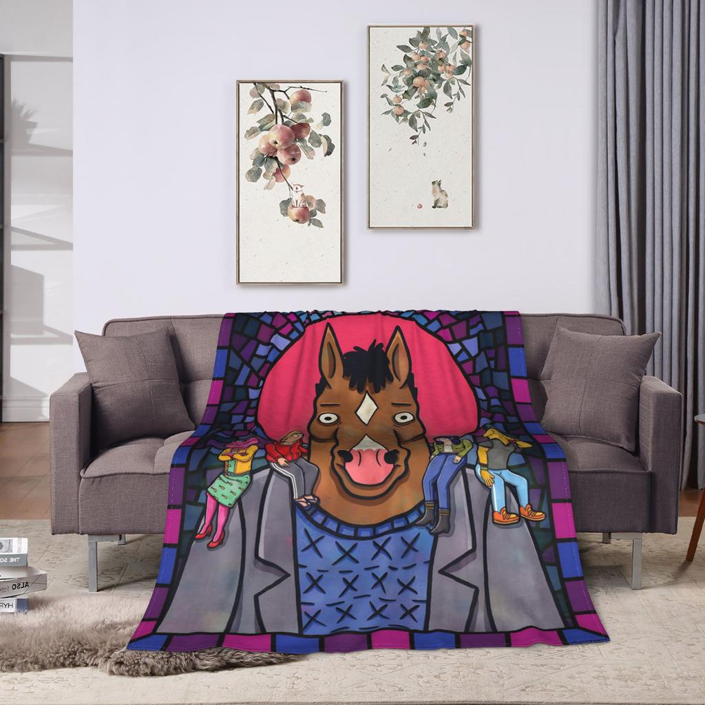 Плед BoJack Horseman Пикник Фланель Постельное белье Пледы для гостиной Теплый Мягкий Индивидуальное качество Покрывало Подарок