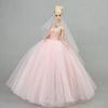 With Veil Doll Wedding Dress Solid Color Doll Bridal Clothes Doll Dress Costume  1/6 BJD Doll