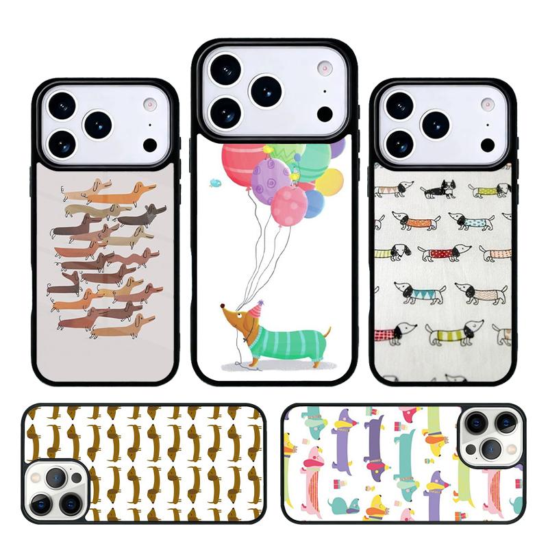 Cartoon Dachshund Sausage Dog Phone Case Cover for IPhone 11 12 13 14 15 16e 17 Pro Max Coque for IPhone 17 Air