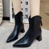 Модные женские ботильоны на высоком каблуке с острым носком, элегантные зимние туфли для вечеринок, женские зимние сапоги 2024 года, сексуальные женские туфли-лодочки