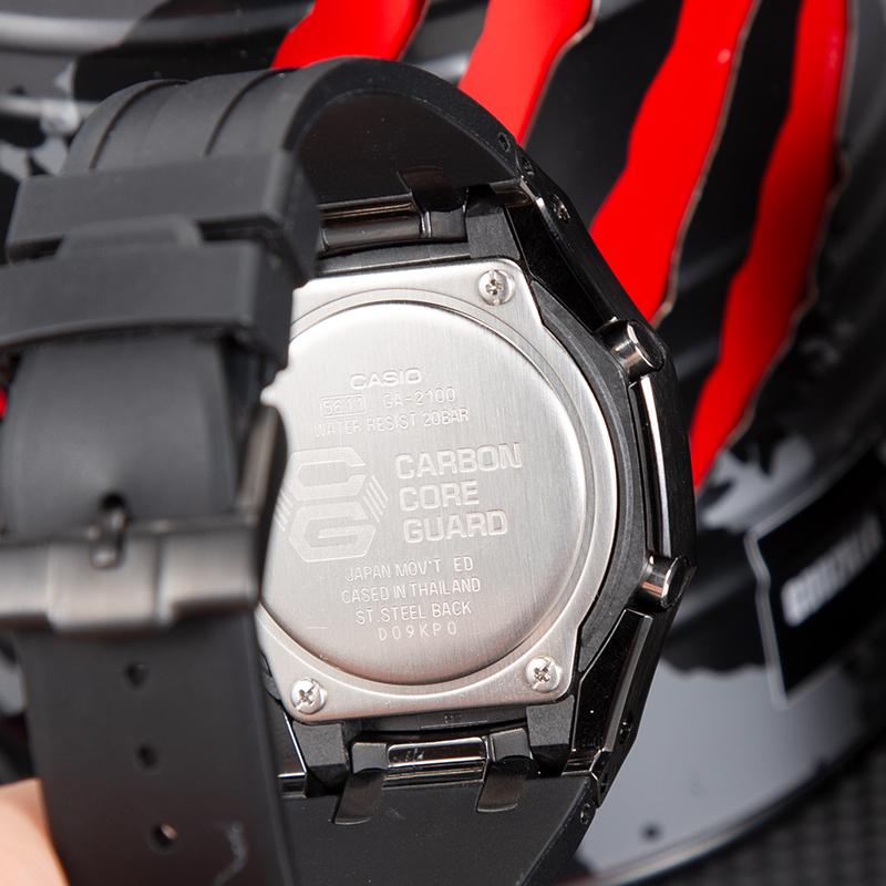 Casio Унисекс Жидкокристаллический/Аналоговый Двойной Дисплей Серия 44,5 мм Черные Часы GA-2100-1A1(Команда788--)