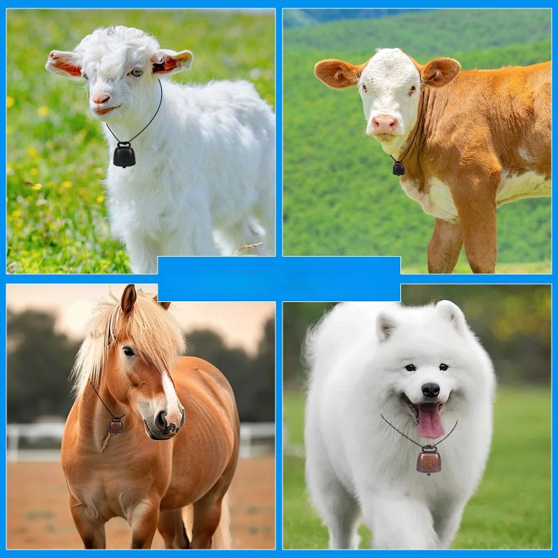 5 шт. Пастбищные Медные Колокольчики, Животные Медные Громкие Бронзовые Маленькие Латунные Колокольчики, для Коров Лошадей Овец Кошек Маленьких Домашних Животных Противоугонные Аксессуары