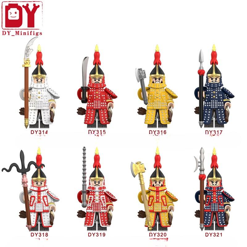 Китайская древняя кукла-солдат с восемью флагами, строительный блок, игрушка