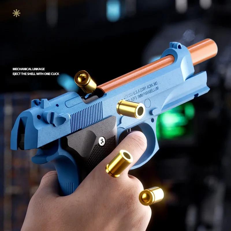 Throwing Shell Toy Gun With Target Laser M9a3 Soft Bullet Airsoft Pistol Outdoor Sports CS Game Weaponfor Children Gift