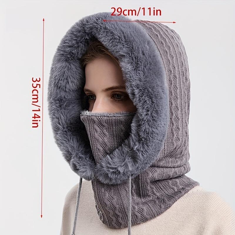 Зимняя теплая пушистая шапка, толстая однотонная Балаклава, плюшевая подкладка, холодостойкие уличные лыжные шапки, шапки для женщин
