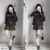 AOTYP High School Girl Uniform Cosplay Costume Ribbon Pleated and Available In Two Navy and Black Size Blazer, 5-Piece Set, Shirt, Skirt, Blazer,
