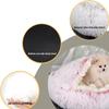 Fluffy Cat Bed Cave Self Warming Plush Hooded Dog Tent Cozy Puppy Bed  Indoor