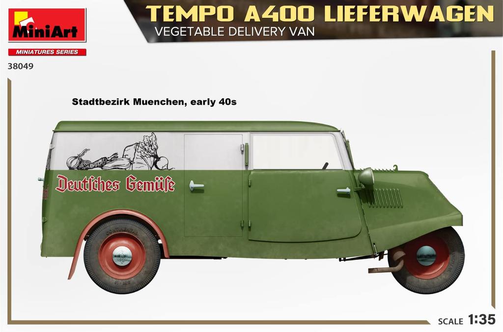Miniart Tempo A400 Leafer Wagen Фургон для доставки овощей пластиковая модель MA38049 1/35