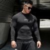 Spring and Autumn New Men's High-neck Simple Long Sleeve T-shirt Fitness Fitting Running Sweater