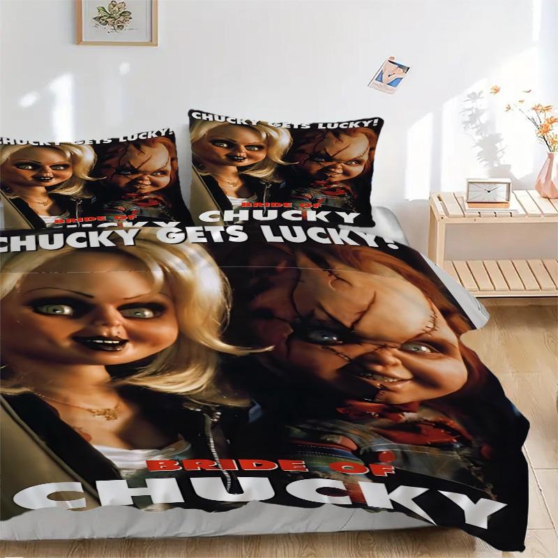 Chucky'S Lucky Adventure Print 3Pcs Bedding Setduvet Cover With 2 Bedropillowcase Home Birthday Gift