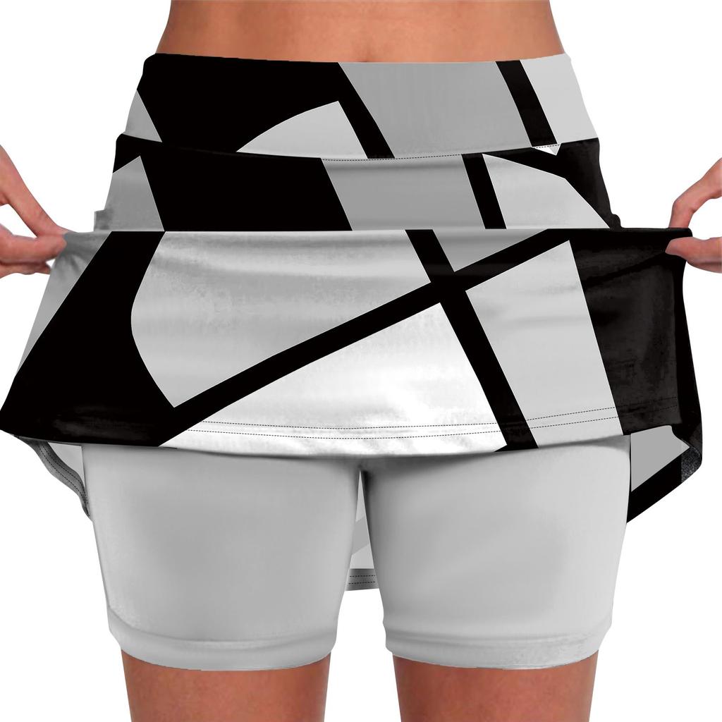 Женские эластичные брюки для йоги, спортивные шорты с принтом, легкая юбка с высокой талией