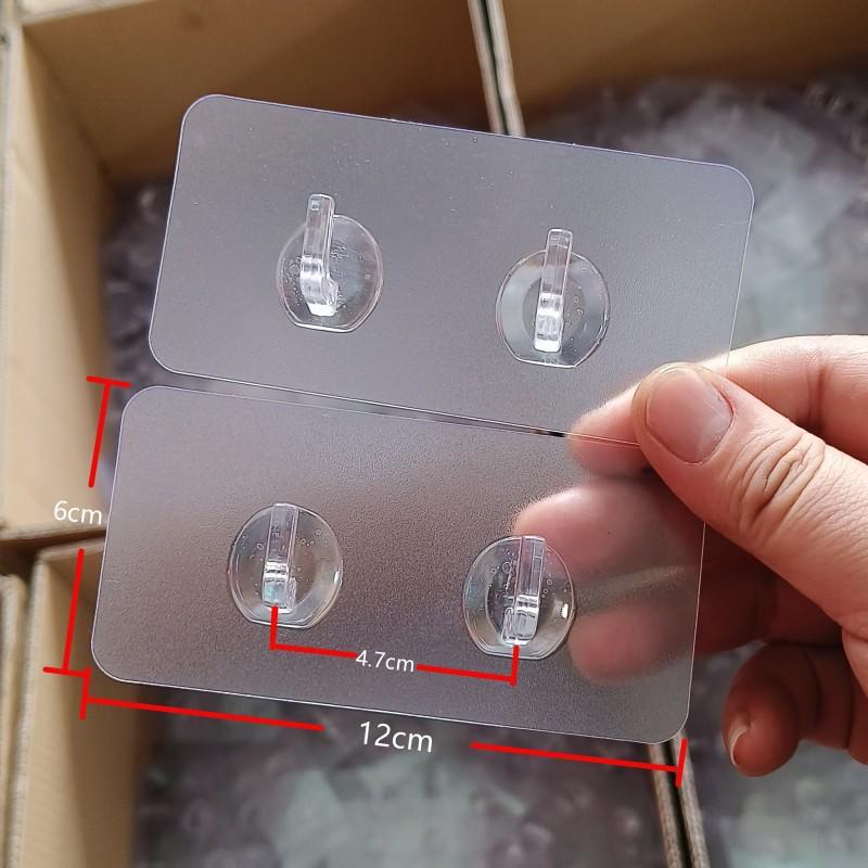 Многослойная клейкая настенная полка для хранения с прозрачными крючками для ванной комнаты