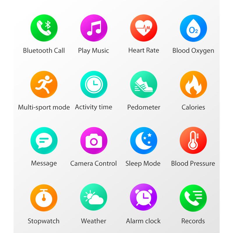 Full Touch Screen Smart Watch Sports Bluetooth Call Watch Blood Pressure Monitor Message Reminder Business Smartwatch Men