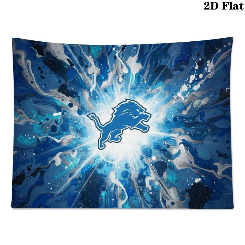 Detroit Lions Wall Tapestry Aesthetic Wall Hanging Printed Fabric Blanket Decorative Tapestries for Bedroom Living Room Home Decor