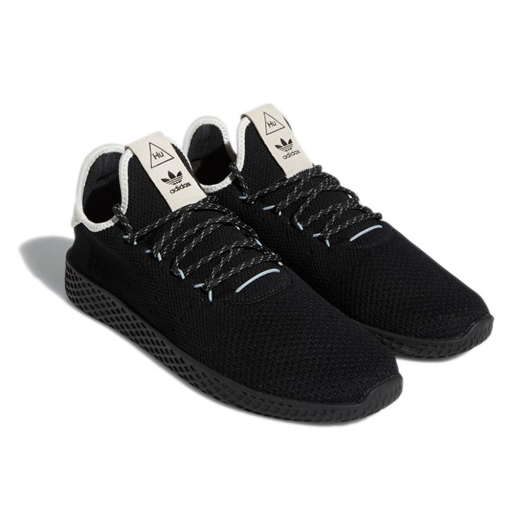 Pharrell Williams x adidas Tennis Hu Черно-белые Мужские Кроссовки Core-Black Off-White Light-Grey GZ3927