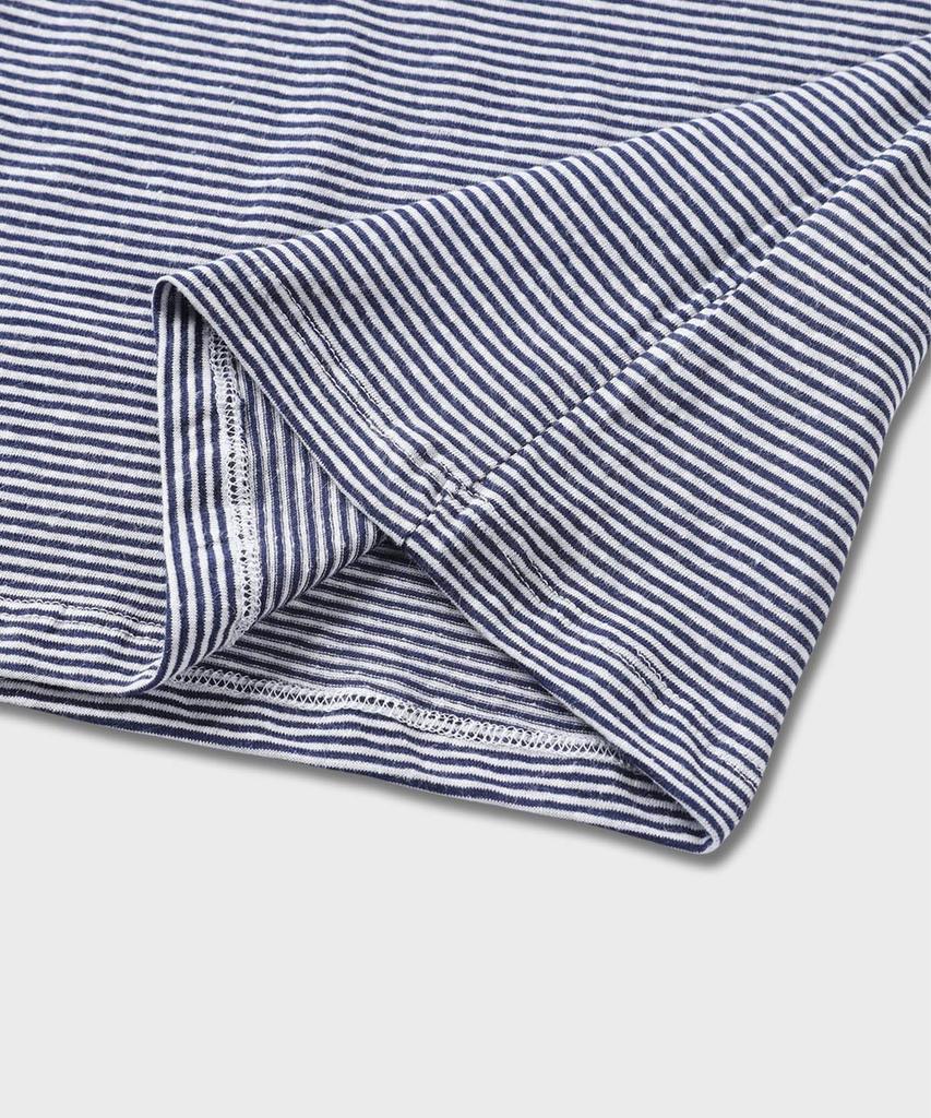 PANICALE Striped Short Sleeve T-Shirt [Navy]