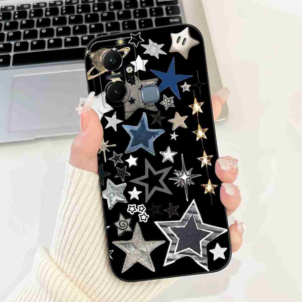Чехол для Infinix Smart 6 Plus X6823C Роскошный Цветочный Модный Мягкий Силиконовый Чехол Для Телефона Infinix Smart 6Plus X6823 6.6"