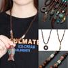 Festival Party Ethnic Jewelry Lucky Gift Mala Wood Bead Nepal Necklace Horn Fish Pendant Buddhist