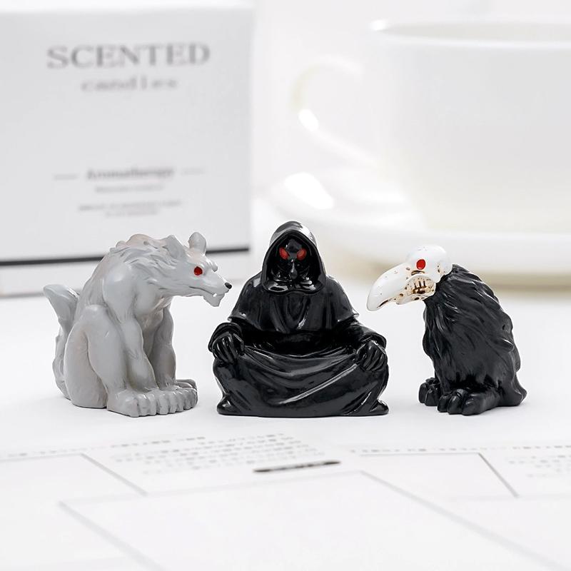 Halloween Figurine Decorations Micro Landscape Ghost Mini Pumpkin Skeleton Ghost Skull Ornament Resin Day Of The Dead Ornaments