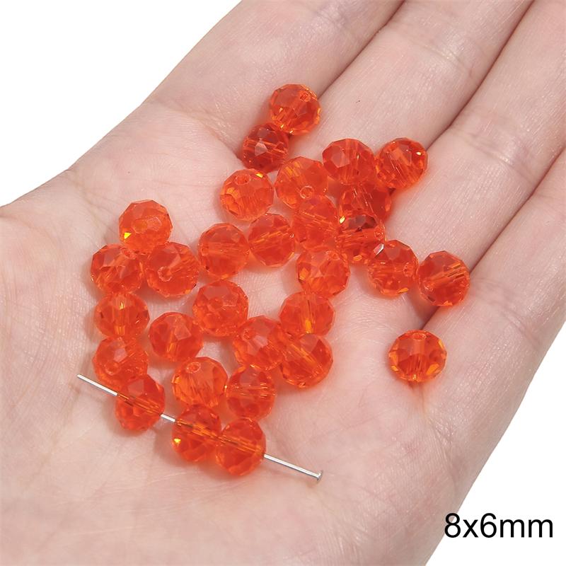 20Pcs Crystal Glass Beads Sunshine Color Loose Space Beads for Bracelet Necklace DIY Jewelry Craft Making Accessories
