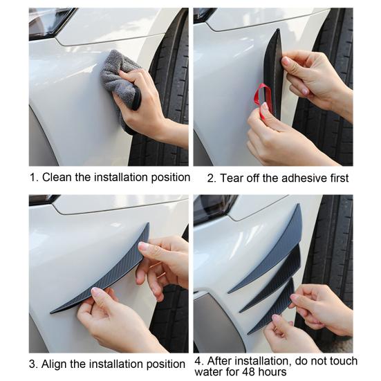 6 шт., черная нашивка против столкновений, защитная полоса для автомобильного бампера, расширенный стиль, универсальный автомобильный бампер с защитой от царапин