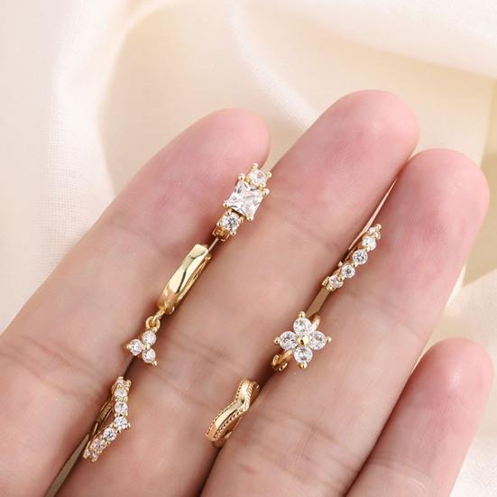 1 пара серег-колец для женщин, медные серьги с позолотой 14 карат, гипоаллергенные серьги-кольца с кубическим цирконием, женские